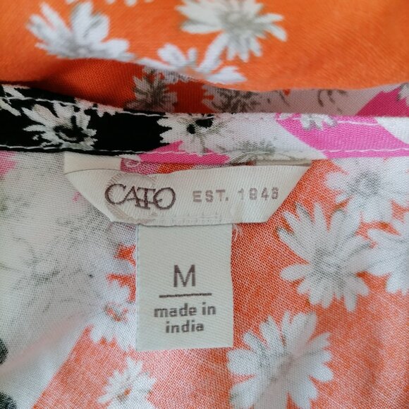 Cato Womens Multicolor Polka Dot Patchwork Print Cold Shoulder Dress Size Medium - Picture 6 of 6